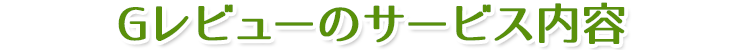 Gレビューのサービス内容