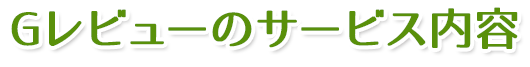 Gレビューのサービス内容